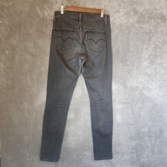 Levi's 311 Black Studded Shaping Skinny Jeans Size 27, Whiskered Denim - Picture 2 of 5